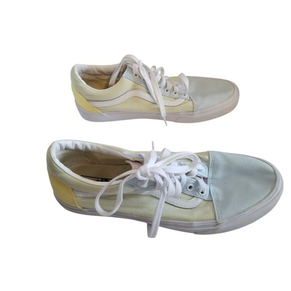 Women's Men's Vans Canvas Sneakers Shoes Green Yellow Pastel 10.5 Men 12 Womens - Picture 3 of 8